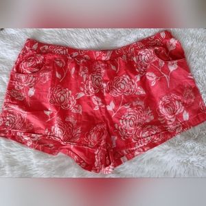 Banana Republic Coral Floral Sleep Shorts With Pockets Size L